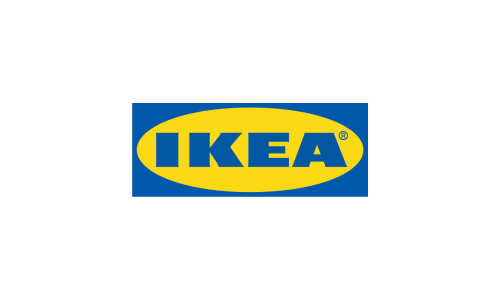 Logo IKEA na niebieskim tle – identyfikacja marki klienta projektu IT