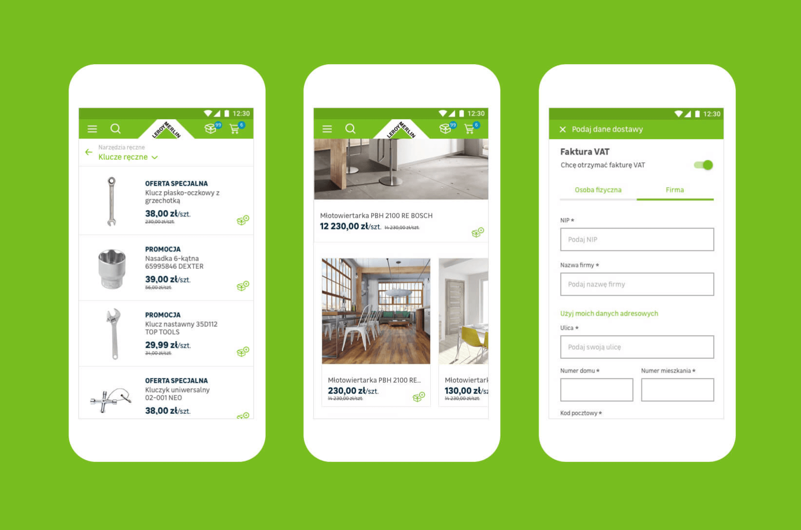 Mobilny proces zakupowy w serwisie Leroy Merlin